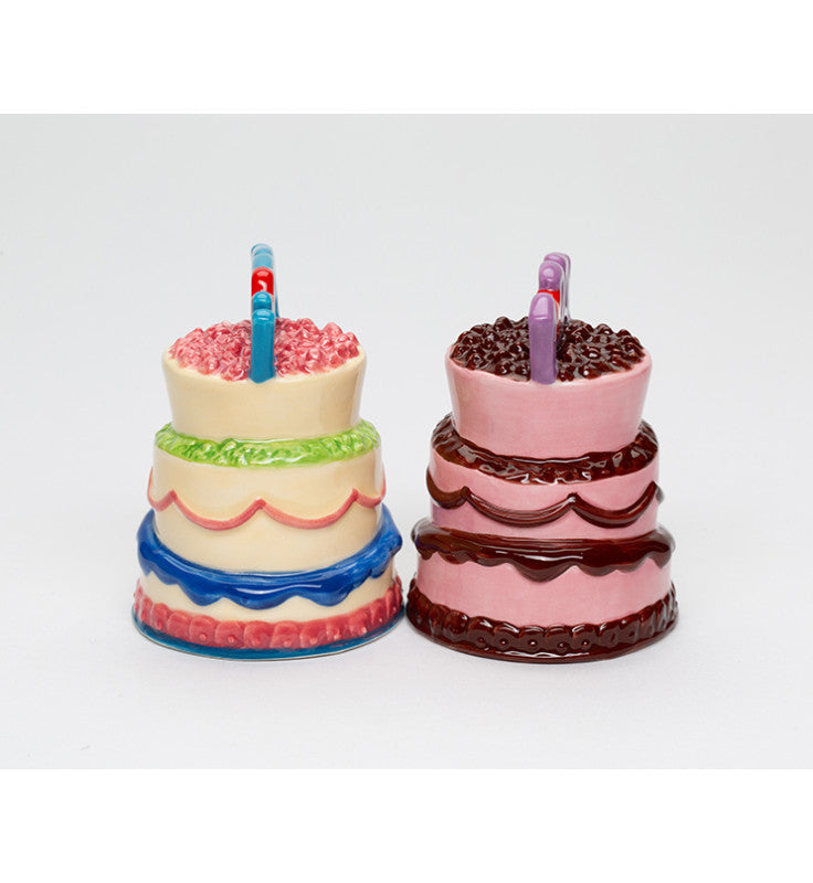 Ceramic Birthday Cakes Salt and Pepper Shakers Birthday Party Decor Kitchen Decor - Salt & Pepper Shakers