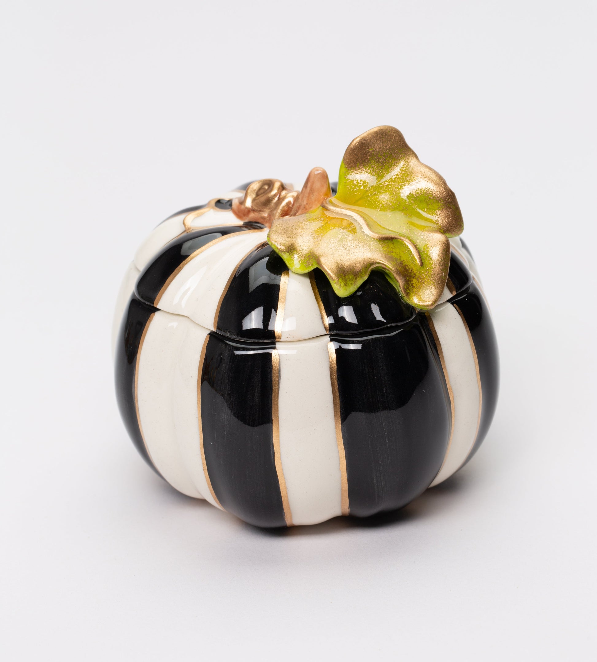 Ceramic Black and White Small Pumpkin Box Home Décor Gift for Her Gift for Mom Kitchen Décor Fall Décor Halloween Décor