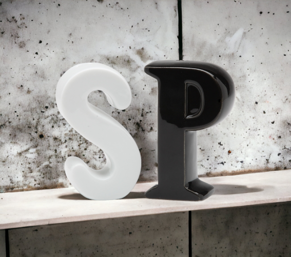 Ceramic Black and White SP Salt and Pepper Shakers Home Décor Gift for Her Gift for Mom Kitchen Décor - Salt & Pepper