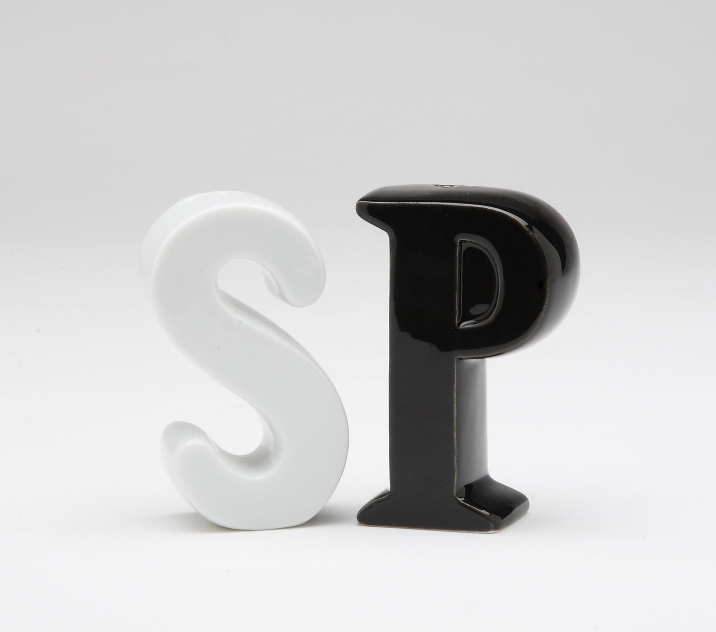 Ceramic Black and White SP Salt and Pepper Shakers Home Décor Gift for Her Gift for Mom Kitchen Décor - Salt & Pepper