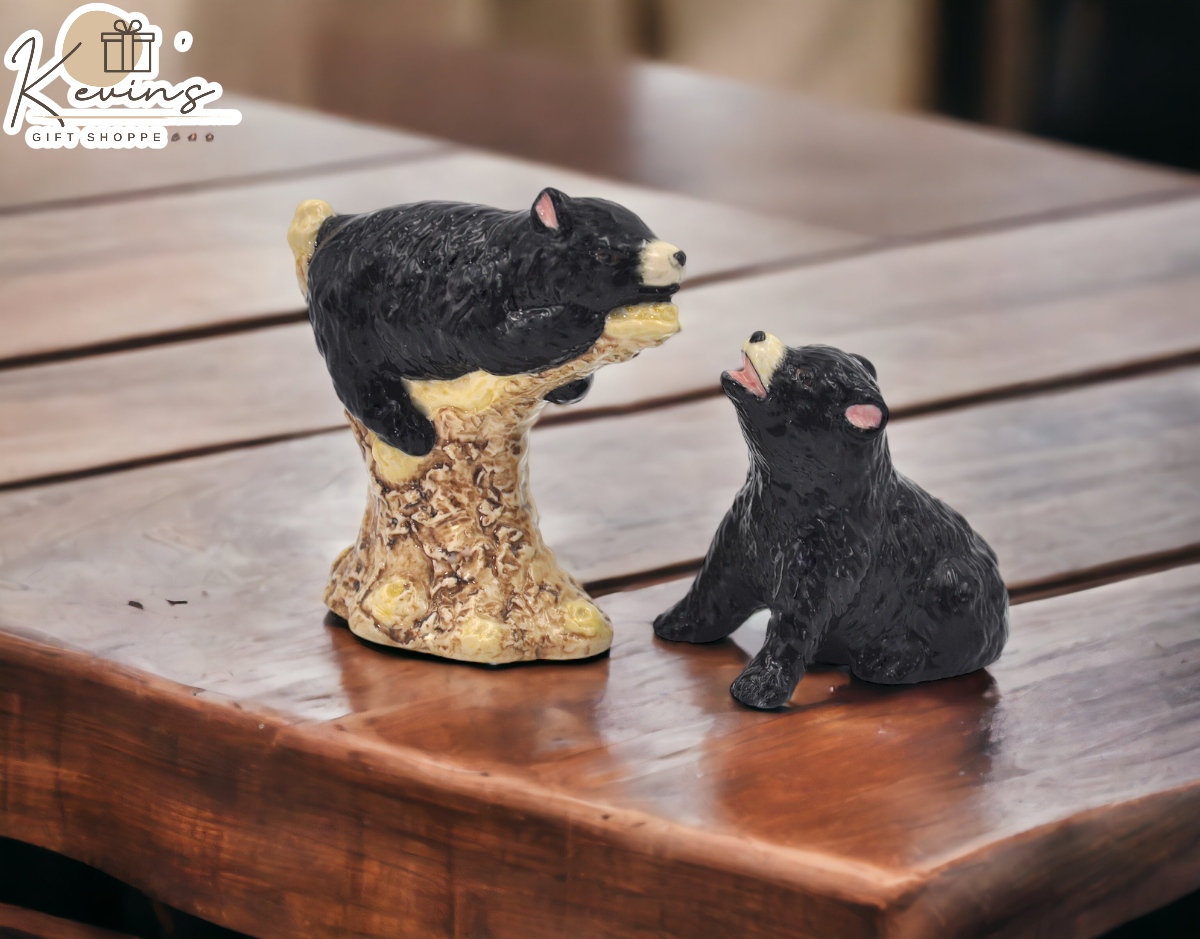 Ceramic Black Bear Salt & Pepper Shakers Home Décor Gift for Her Gift for Mom Kitchen Décor Cabin Decor - Salt & Pepper