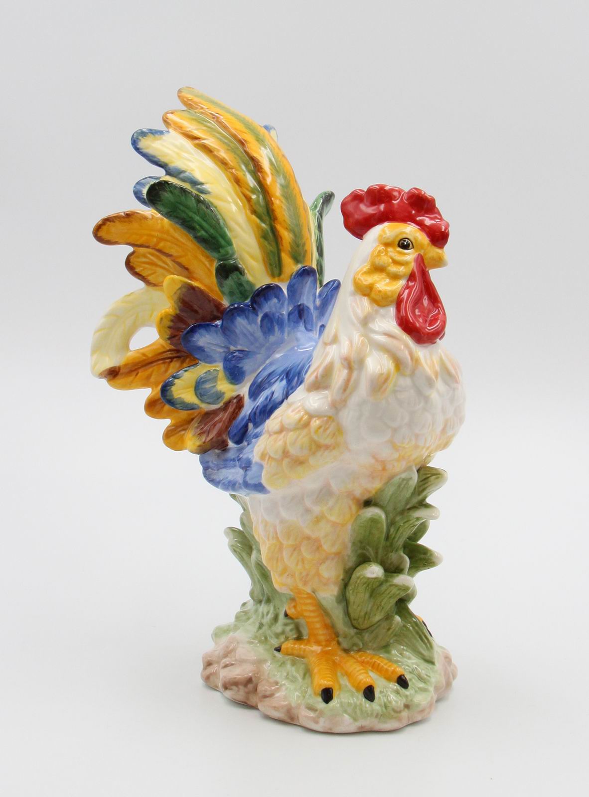 Ceramic Blue Rooster Figurine Home Décor Gift for Her Gift for Mom Kitchen Décor Farmhouse Décor Fall Decor