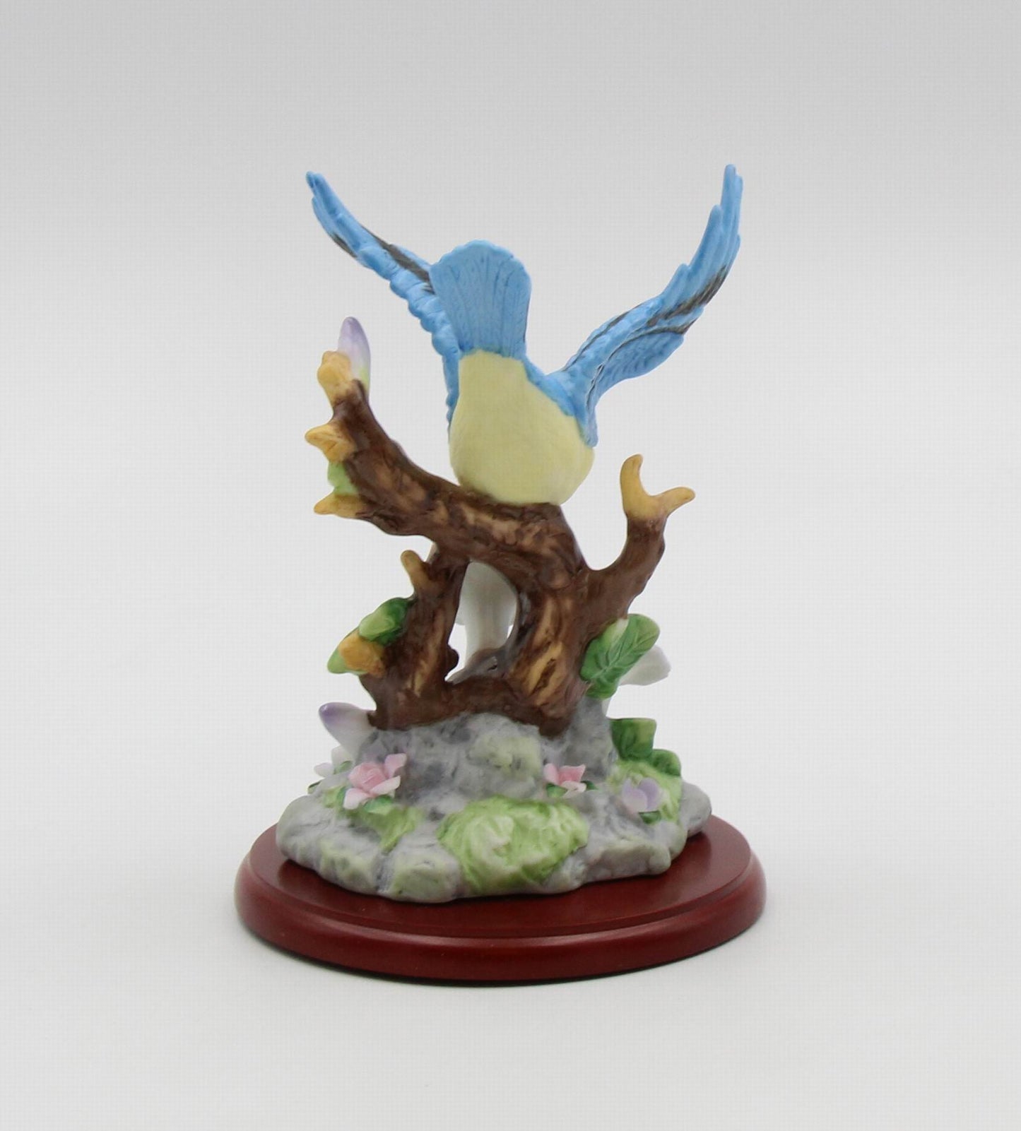 Ceramic Bluejay Bird with Morning Glory Flower Figurine Home Décor Gift for Her Gift for Mom Kitchen Décor Birdwatcher