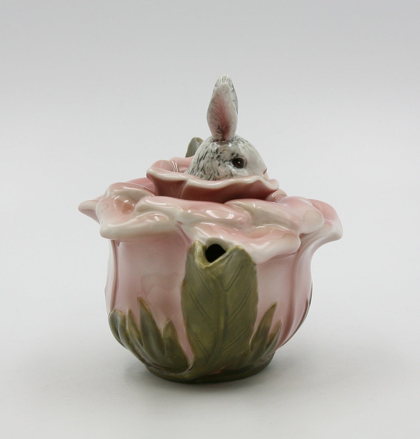 Ceramic Bunny Rabbit on a Rose Teapot Gift for Her Gift for Mom Tea Party Décor Café Décor Spring Kitchen Decor - teapot