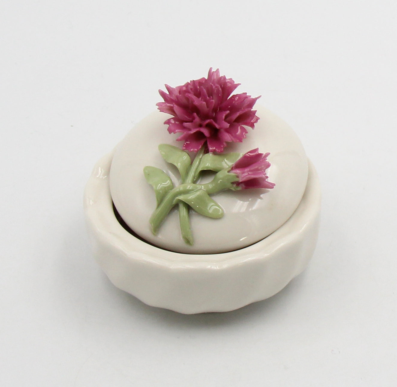 Ceramic Carnation Flower Jewelry Box Home Décor Gift for Her Gift for Mom Vanity Décor Romantic Décor - Jewelry Holders