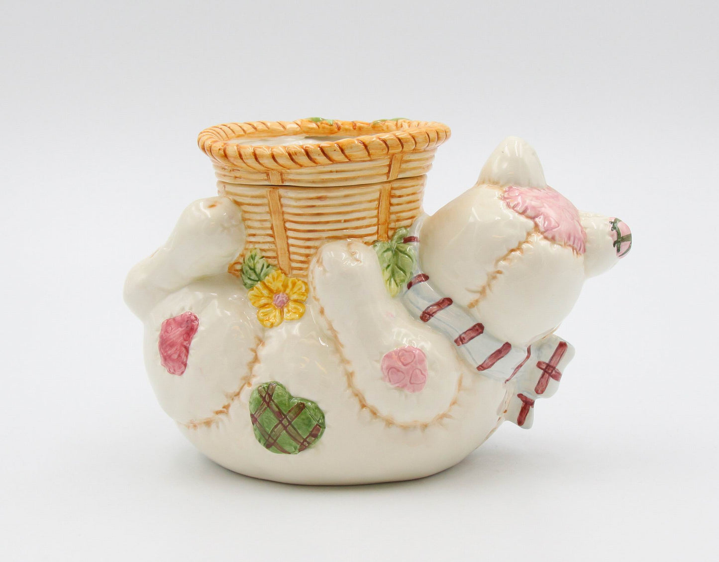 Ceramic Cat Doll Holding Up Mini Planter Home Decor Gift for Cat Lover Gift for Her Gift for Mom - vase