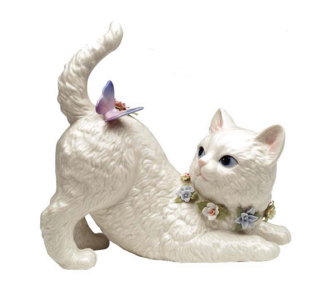 Cat Watching Butterfly Music Box - kevinsgiftshoppe