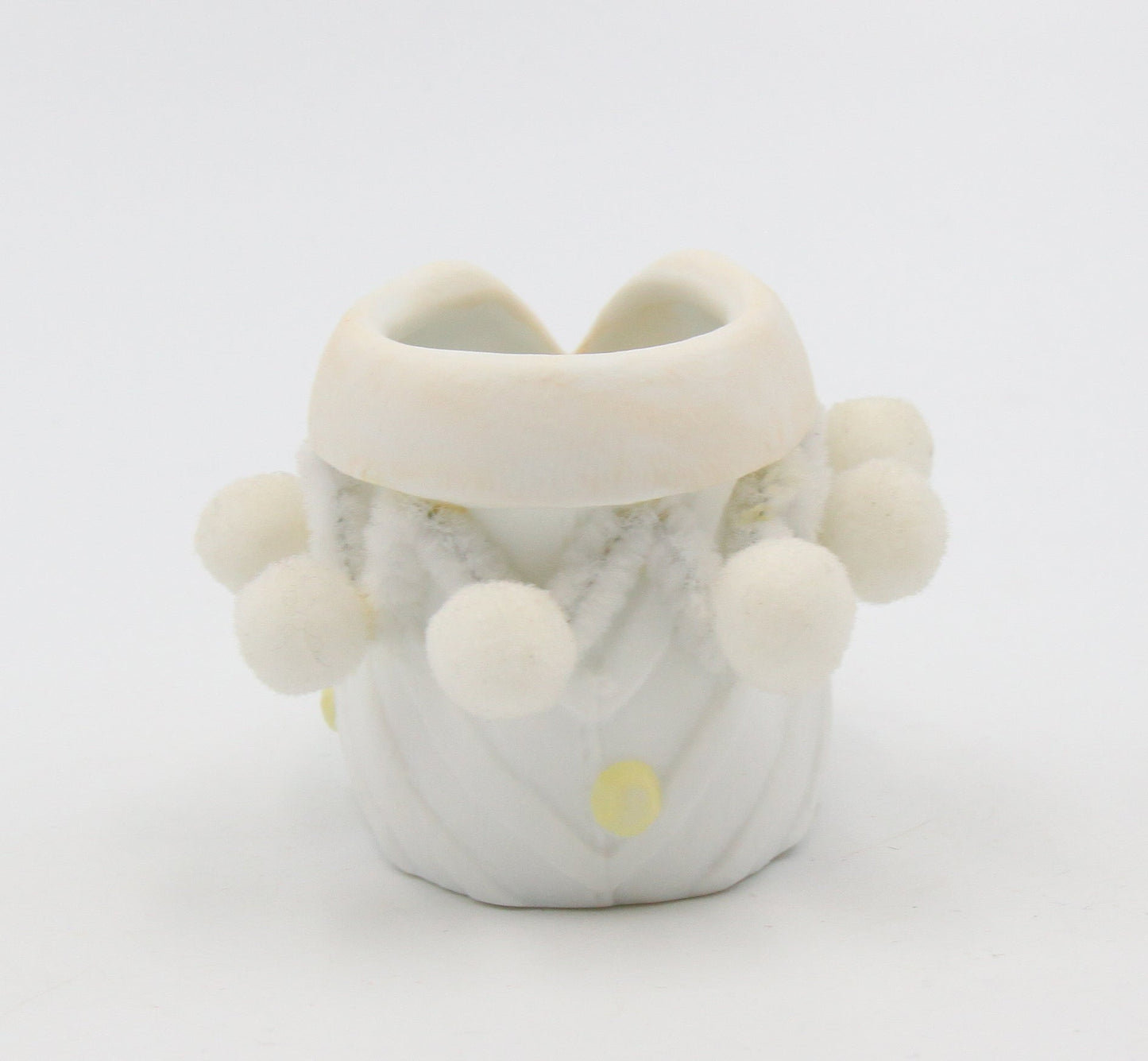 Ceramic Chenille Bootie Figurine Home Décor Nursery Room Décor Baby Shower Gift - Figurine