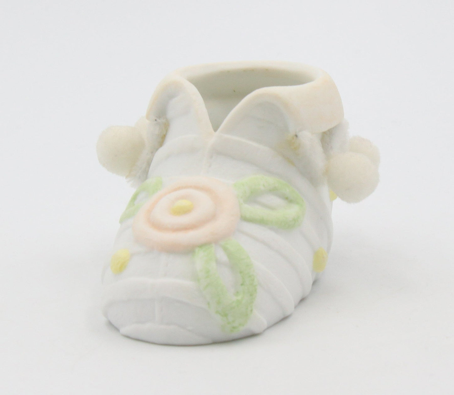 Ceramic Chenille Bootie Figurine Home Décor Nursery Room Décor Baby Shower Gift - Figurine