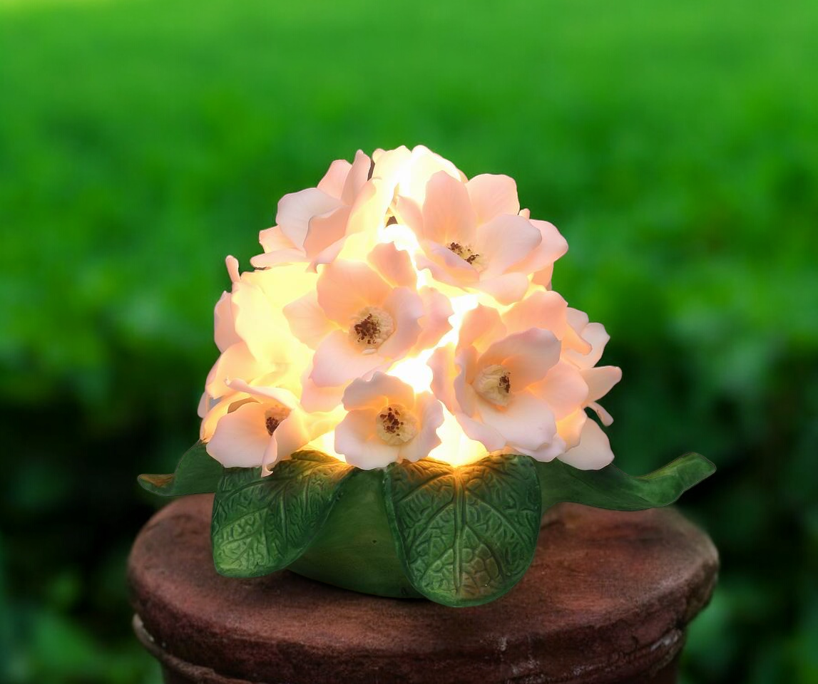Ceramic Cherry Blossom Flowers Nightlight Home Decor Gift for Her Gift for Mom - Night Lights & Ambient Lighting