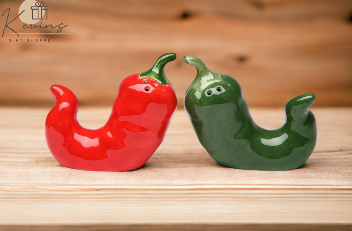 Ceramic Chili Pepper Shaped Salt & Pepper Shakers Home Décor Gift for Her Gift for Mom Kitchen Décor Farmhouse Décor