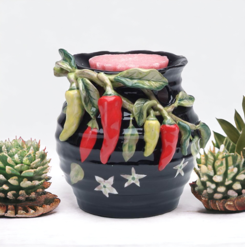 Ceramic Chili Pepper Tart Burner Home Décor Gift for Her Gift for Mom Kitchen Décor Bathroom Decor - Candle holder