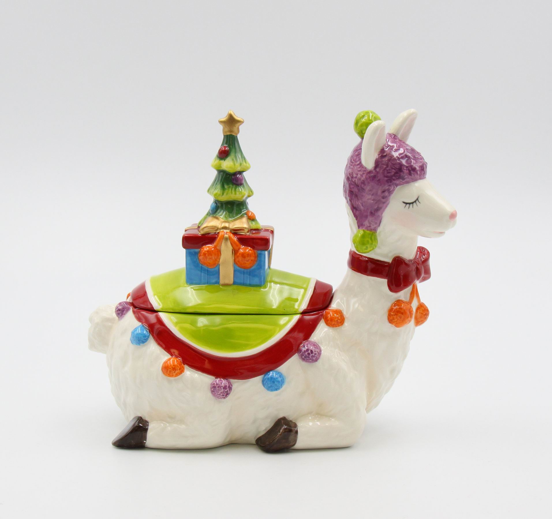 Ceramic Christmas Alpaca/Llama Candy Box Home Décor Gift for Her Gift for Mom Kitchen Décor Christmas Décor - candy box