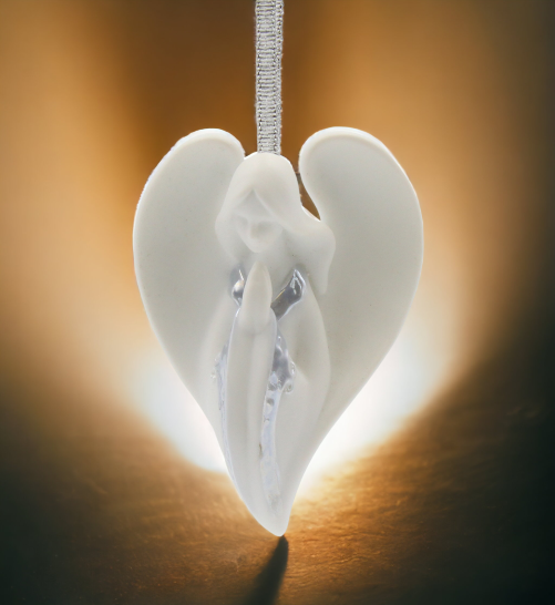 Ceramic Christmas Decor Praying Angel Ornament Home Décor Religious Décor Religious Gift Church Décor Baptism Gift