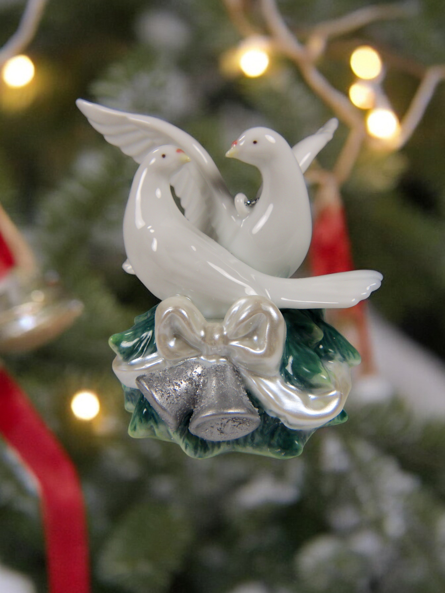 Ceramic Christmas Doves Ornament Christmas Decor Gift for Her Gift for Mom - Ornament