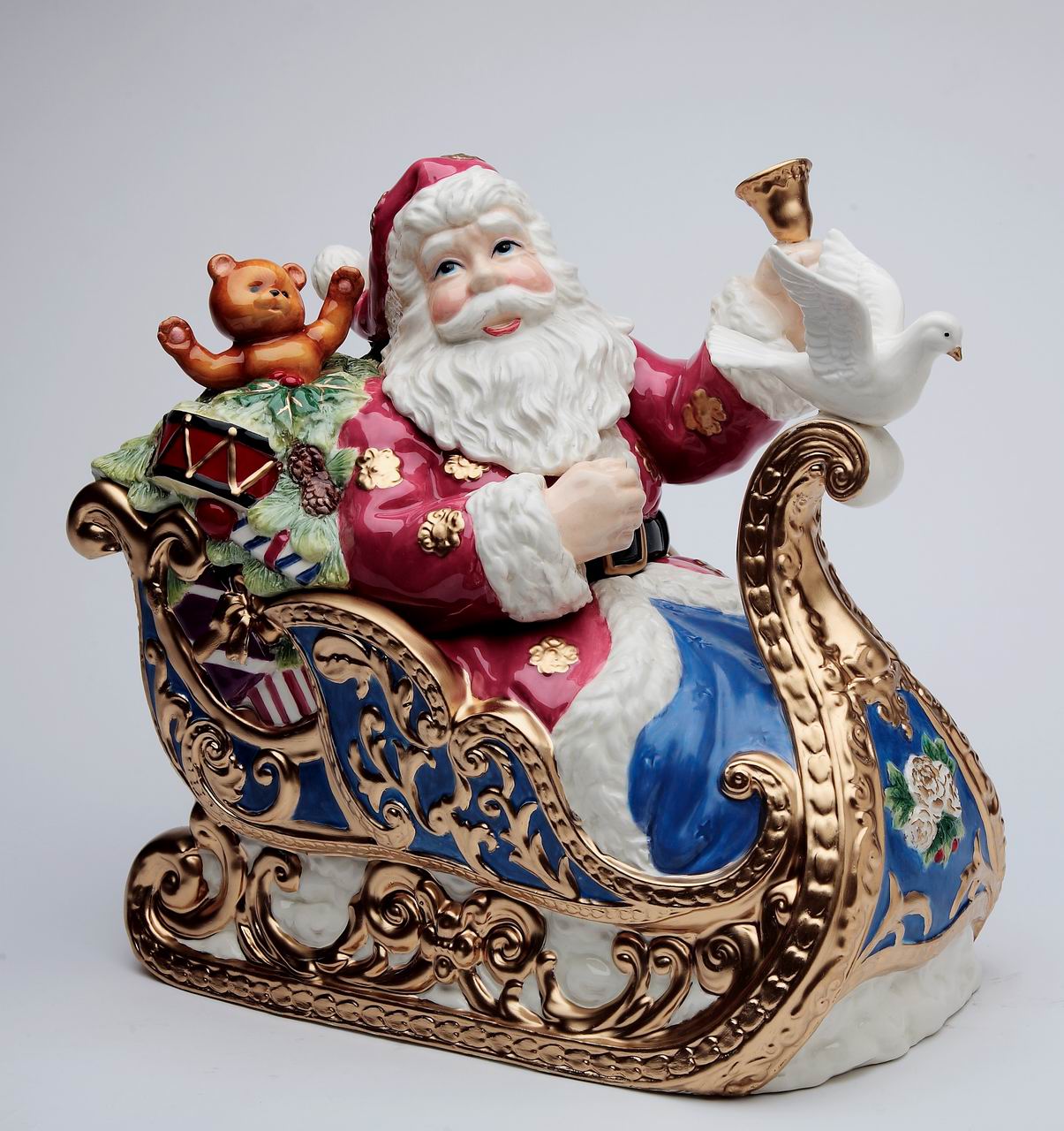 Ceramic Christmas Fantasia Santa Cookie Jar Home Décor Gift for Her Gift for Mom Kitchen Décor Christmas Décor
