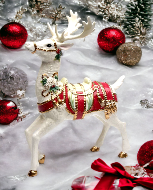 Ceramic Christmas Fantasia Standing Deer Home Décor Gift for Her Gift for Mom Kitchen Décor Christmas Décor - Figurine