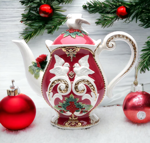 Ceramic Christmas Fantasia Teapot Home Décor Gift for Her Gift for Mom Kitchen Décor Christmas Décor - teapot