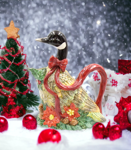 Ceramic Christmas Goose Pitcher Home Décor Gift for Her Gift for Mom Farmhouse Kitchen Décor Christmas Décor - pitcher