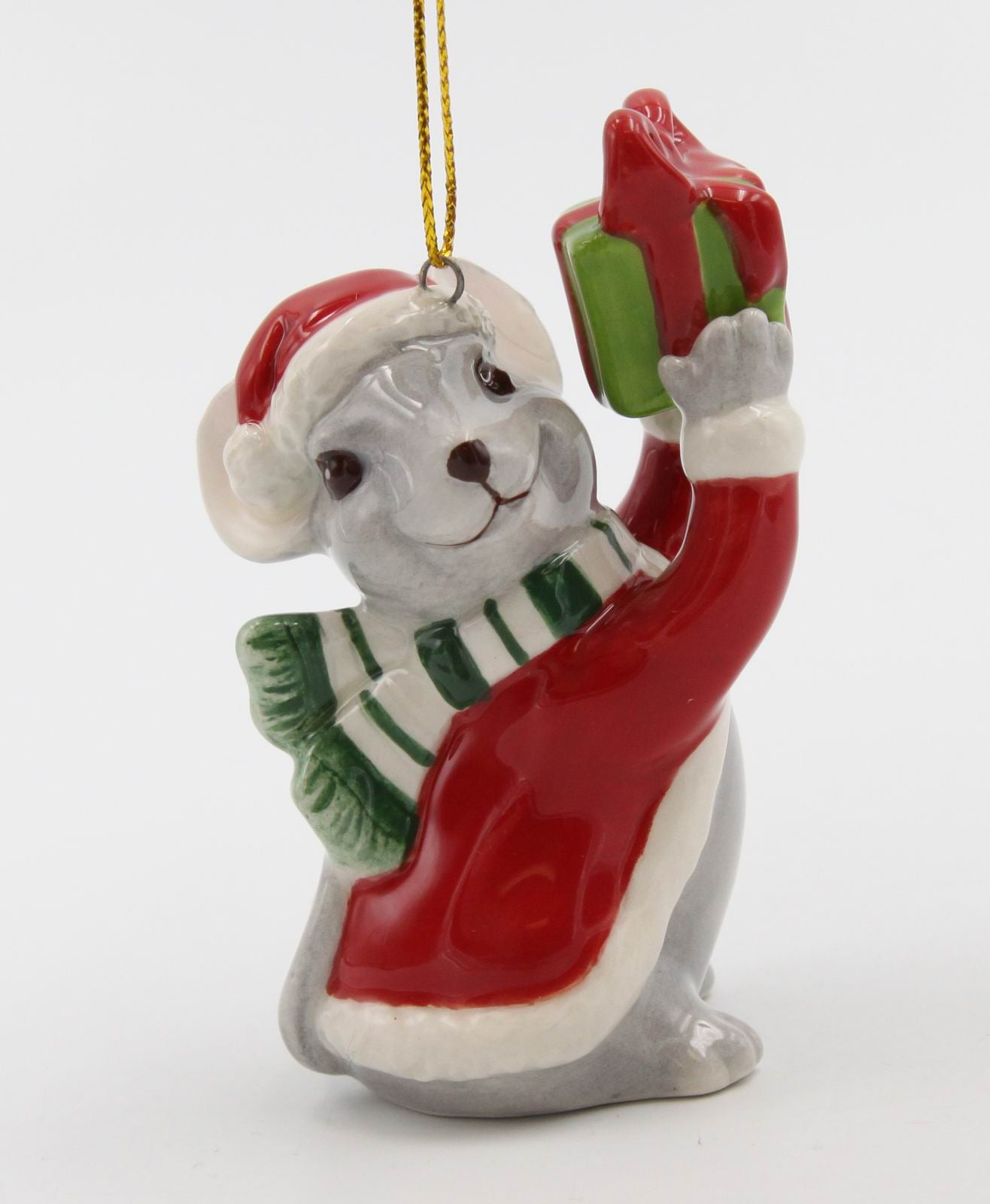 Ceramic Christmas Mouse With Gift Ornament Home Décor Gift for Her Gift for Mom Kitchen Décor Christmas Décor - Holiday