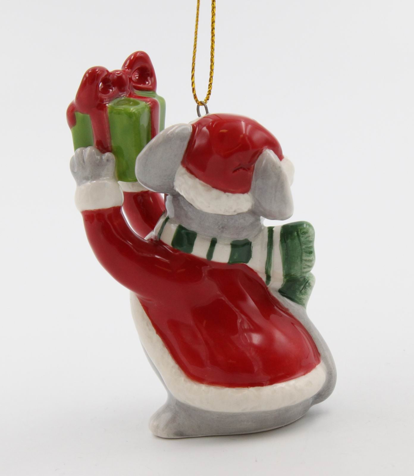 Ceramic Christmas Mouse With Gift Ornament Home Décor Gift for Her Gift for Mom Kitchen Décor Christmas Décor - Holiday