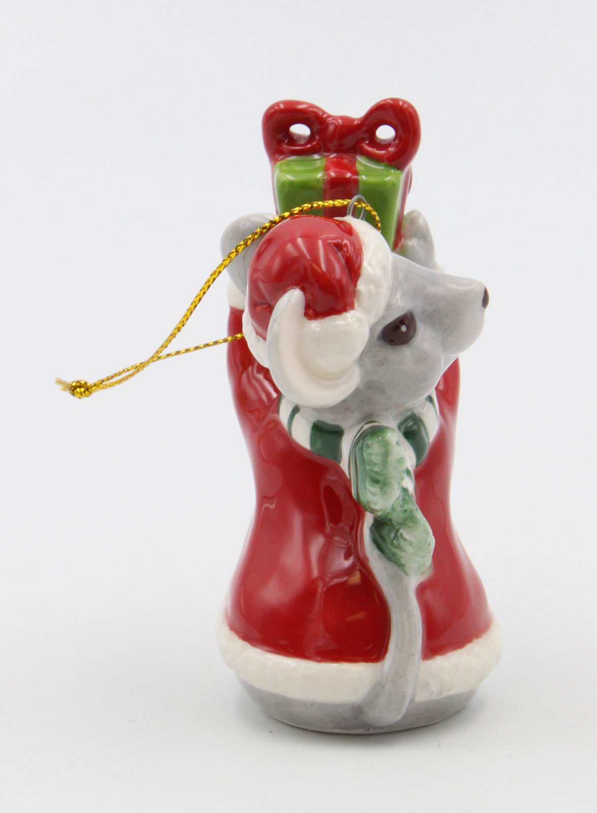 Ceramic Christmas Mouse With Gift Ornament Home Décor Gift for Her Gift for Mom Kitchen Décor Christmas Décor - Holiday
