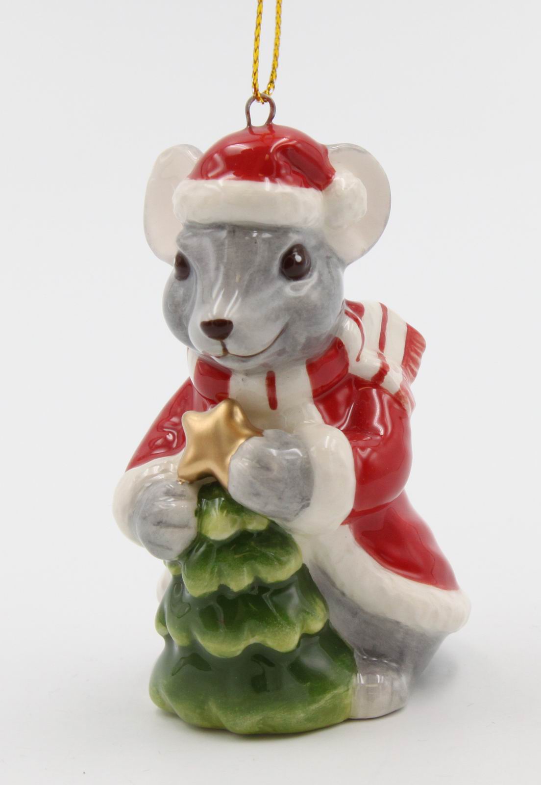 Ceramic Christmas Mouse With Tree Ornament Home Décor Gift for Her Gift for Mom Kitchen Décor Christmas Décor - Holiday