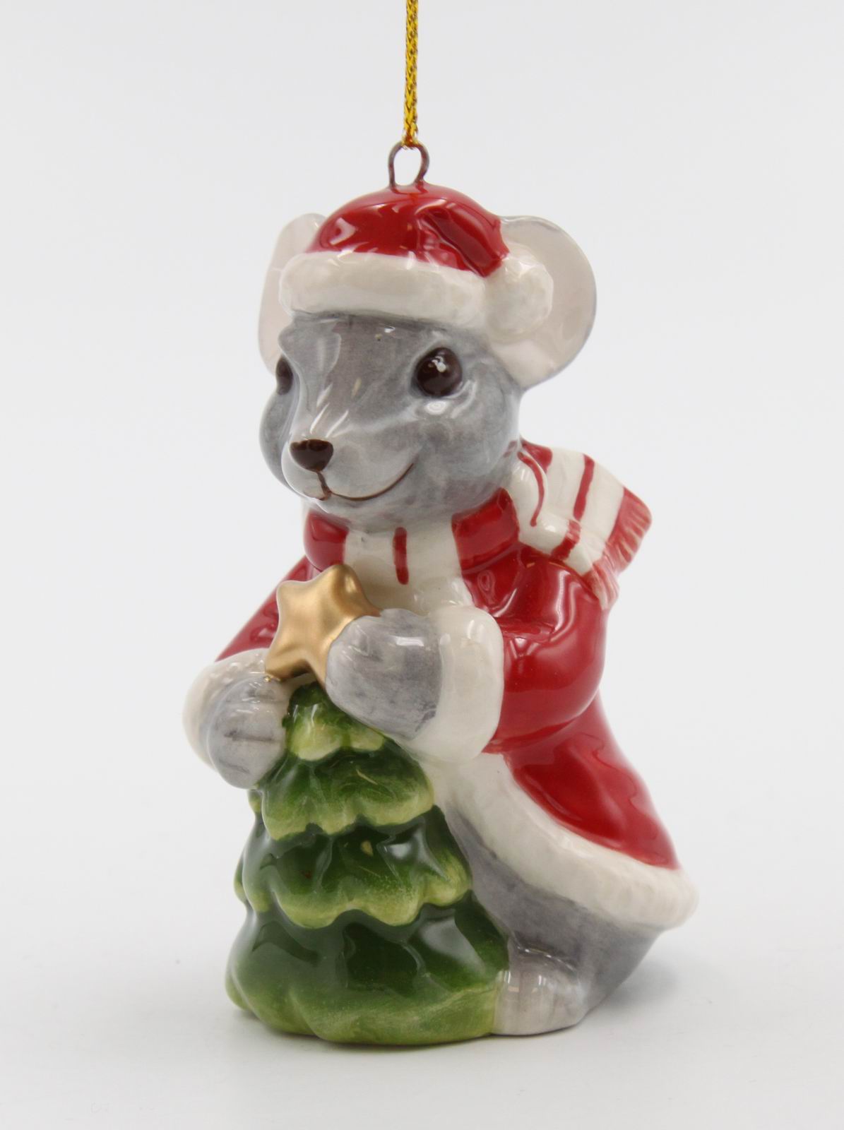 Ceramic Christmas Mouse With Tree Ornament Home Décor Gift for Her Gift for Mom Kitchen Décor Christmas Décor - Holiday