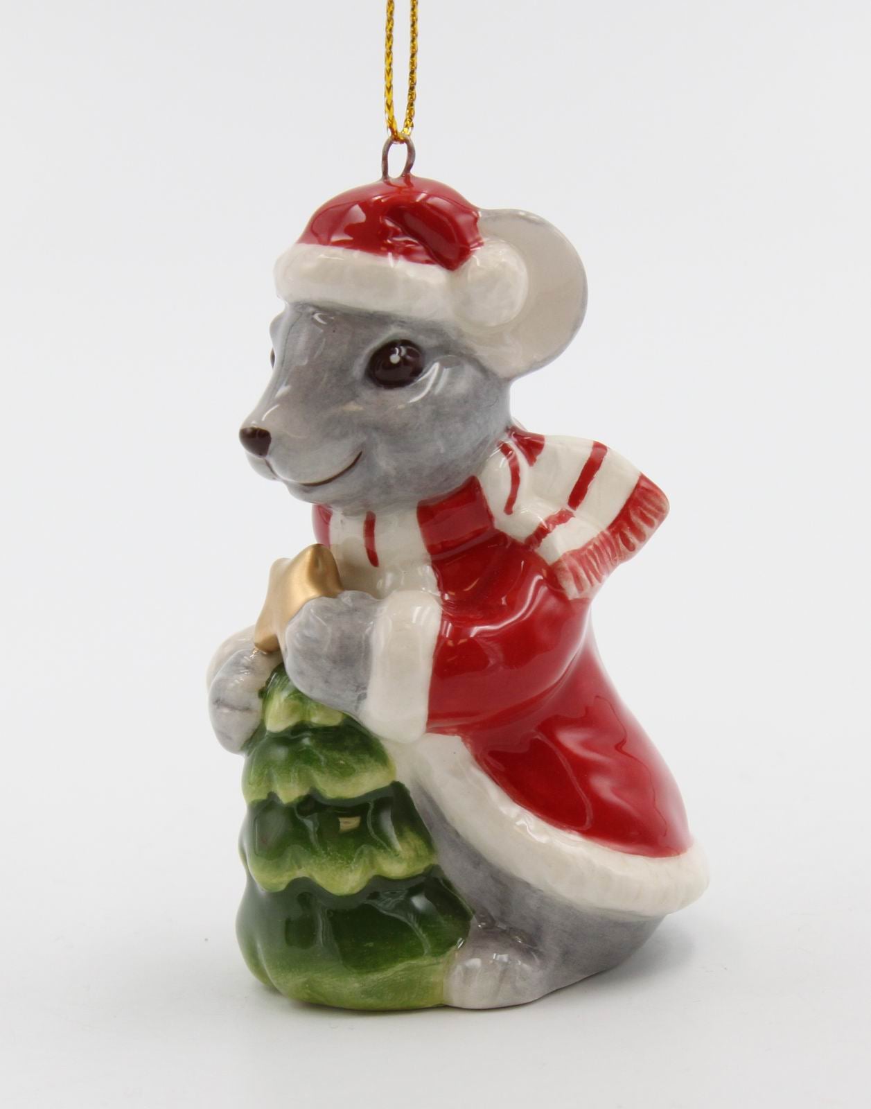 Ceramic Christmas Mouse With Tree Ornament Home Décor Gift for Her Gift for Mom Kitchen Décor Christmas Décor - Holiday