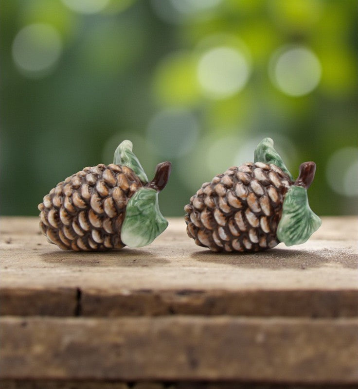 Ceramic Christmas Pine Cone Salt & Pepper Shakers Home Décor Gift for Her Gift for Mom Kitchen Décor Christmas Décor