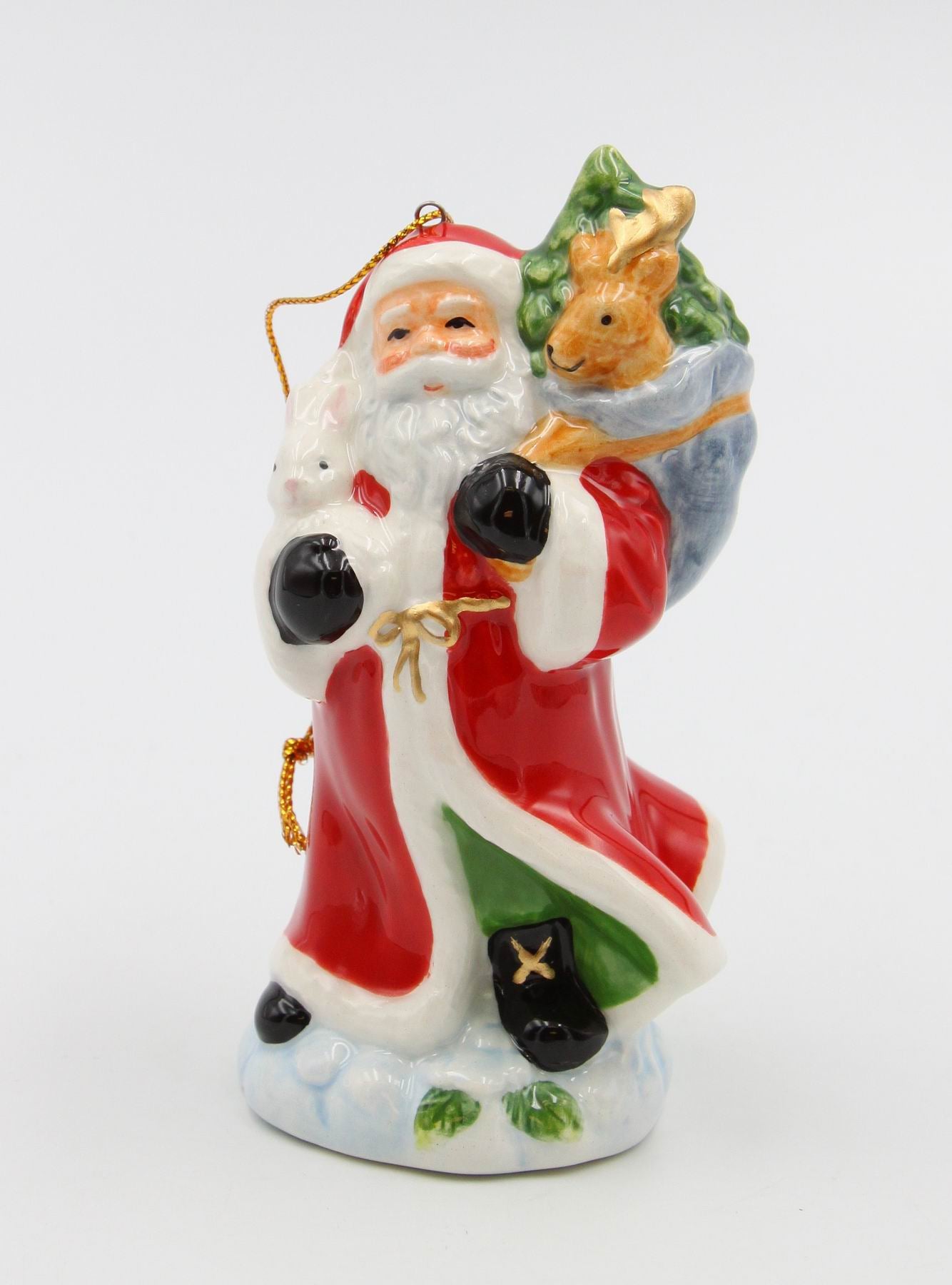 Ceramic Christmas Santa Carrying The Presents Ornament Home Décor Gift for Her Gift for Mom Kitchen Décor Christmas