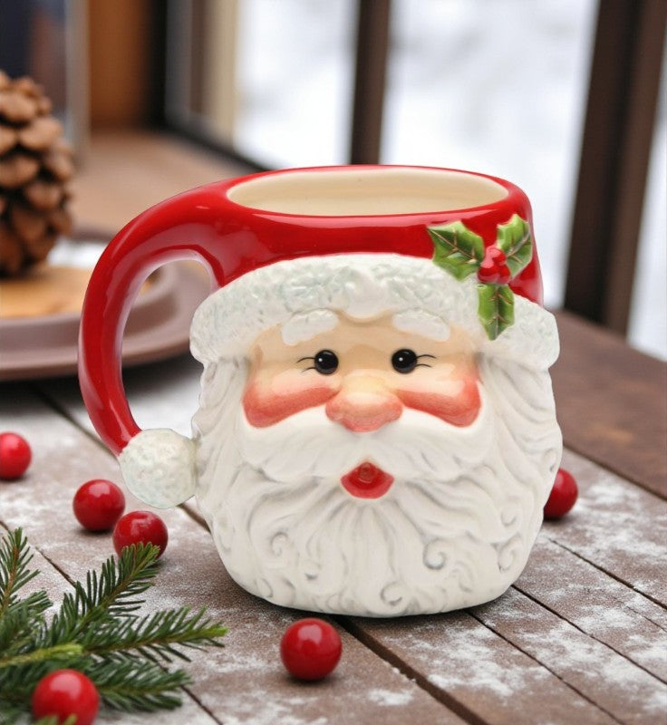 Ceramic Christmas Santa Claus Coffee Mug Home Décor Gift for Her Gift for Mom Kitchen Décor Christmas Décor - Mugs