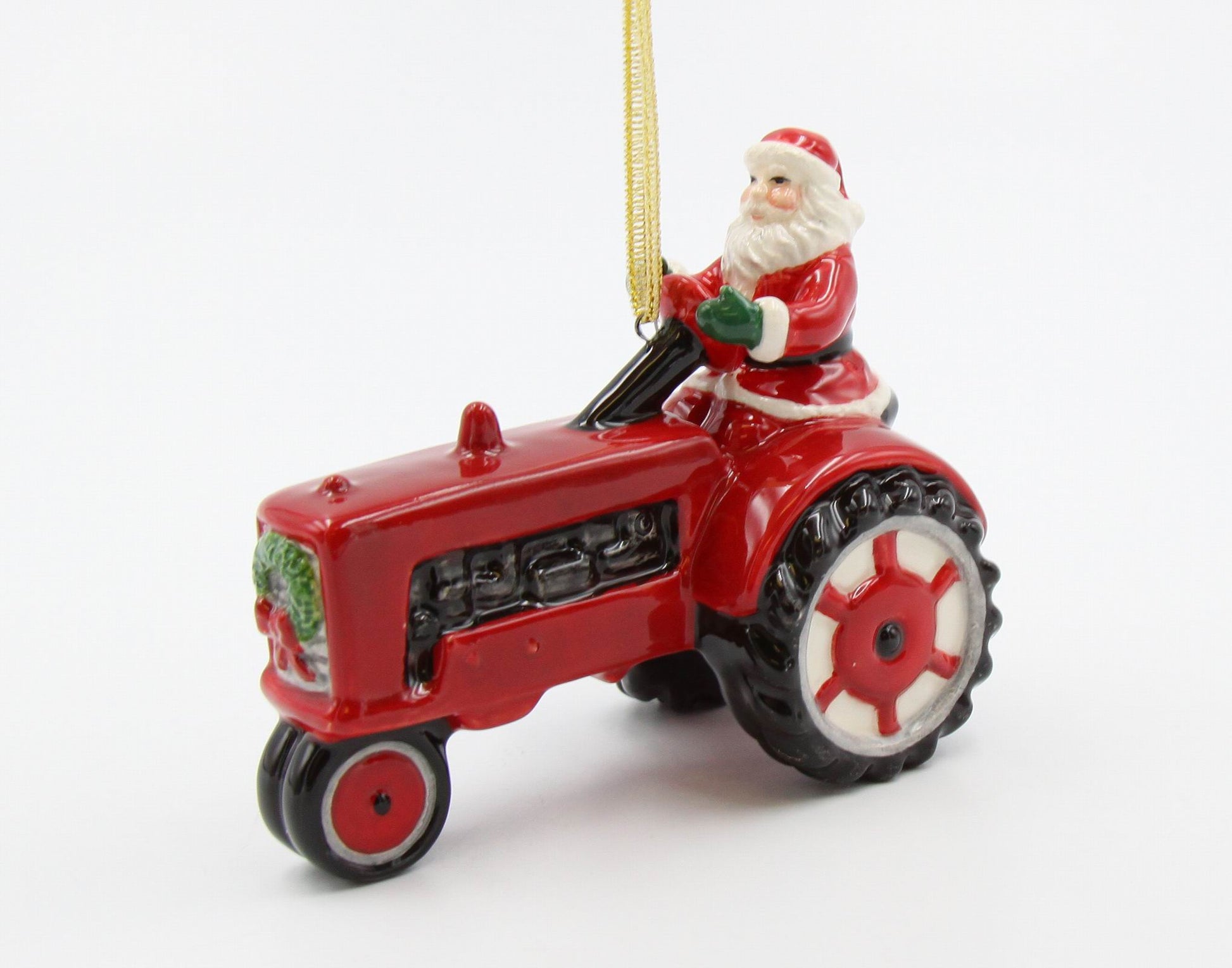 Ceramic Christmas Santa Driving Tractor Ornament Home Décor Gift for Her Gift for Mom Kitchen Décor Christmas Décor