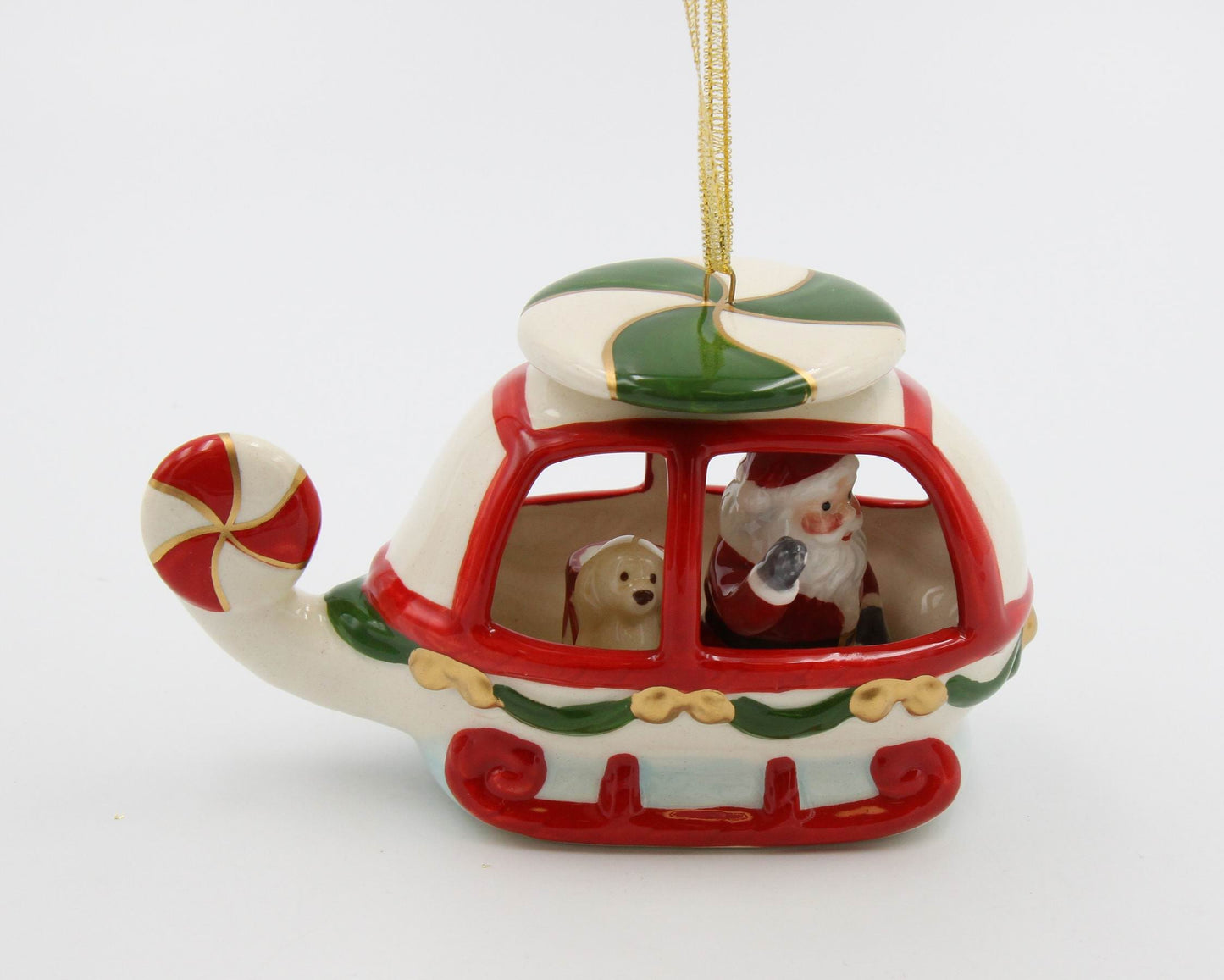 Ceramic Christmas Santa Helicopter Ornament Home Décor Gift for Her Gift for Mom Kitchen Décor Christmas Décor