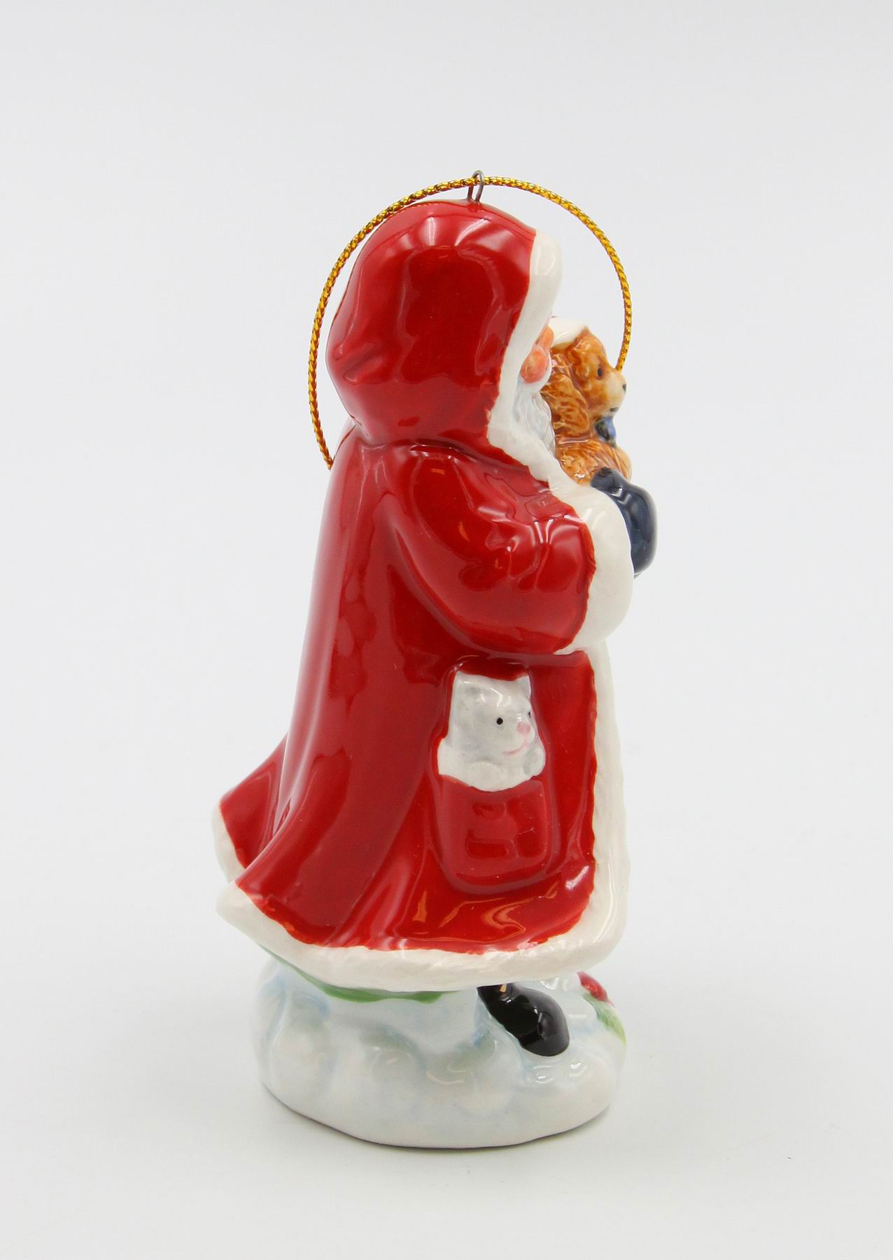 Ceramic Christmas Santa Holding A Dog Ornament Home Décor Gift for Her Gift for Mom Kitchen Décor Christmas Décor Dog