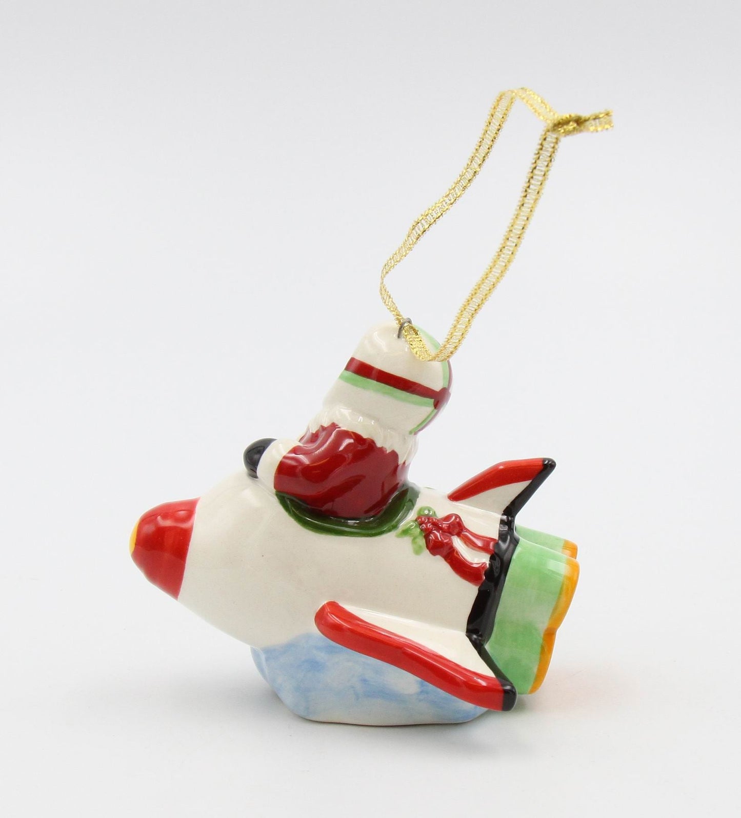 Ceramic Christmas Santa Rocket Ornament Home Décor Gift for Her Gift for Mom Kitchen Décor Christmas Décor - Holiday