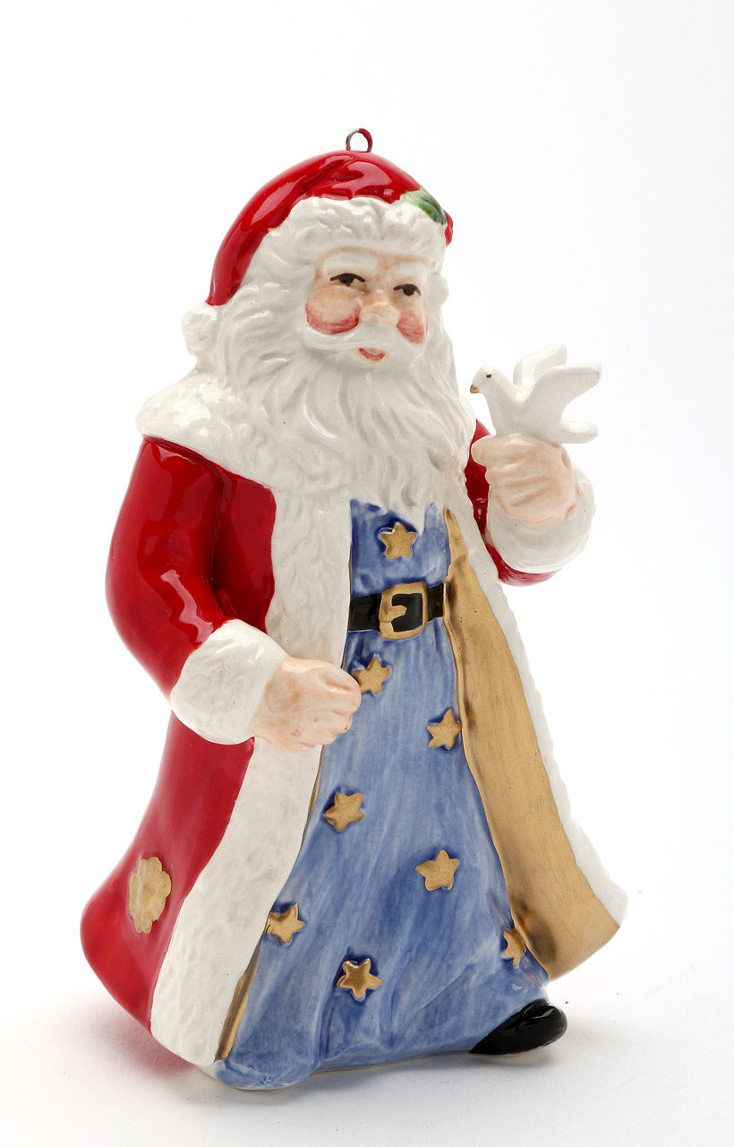 Ceramic Christmas Santa with Dove Ornament Home Décor Gift for Her Gift for Mom Kitchen Décor Christmas Décor - Holiday