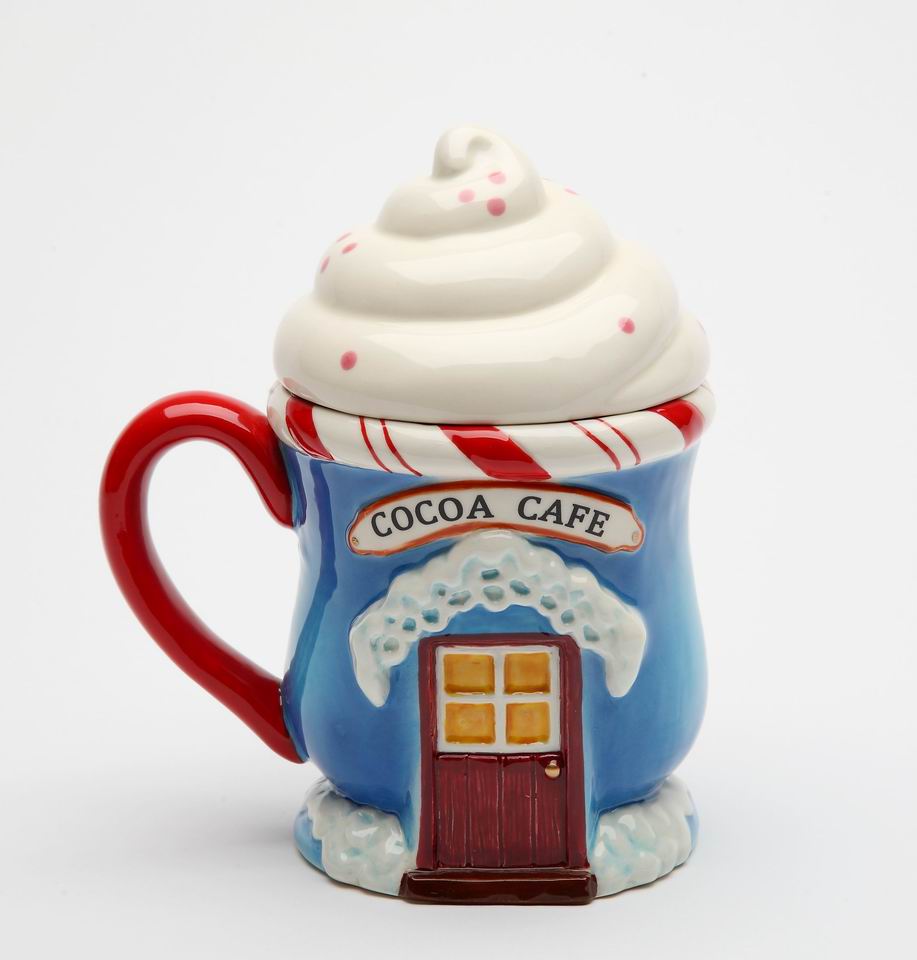 Ceramic Christmas Santa’s Village Covered Mug Home Décor Gift for Her Gift for Mom Kitchen Décor Christmas Décor - Mugs