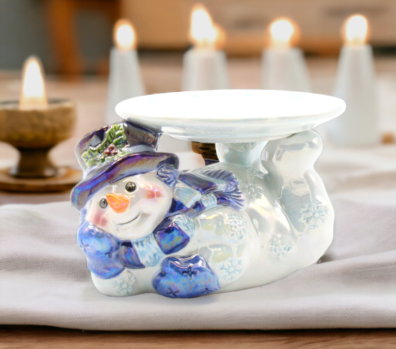 Ceramic Christmas Snowman Candle Holder Home Décor Gift for Her Gift for Mom Kitchen Décor Christmas Décor - Candle