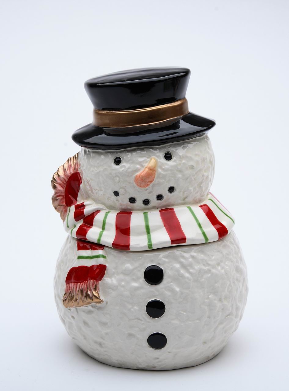 Ceramic Christmas Snowman Candy Box Home Décor Gift for Her Gift for Mom Kitchen Décor Christmas Décor - candy jar