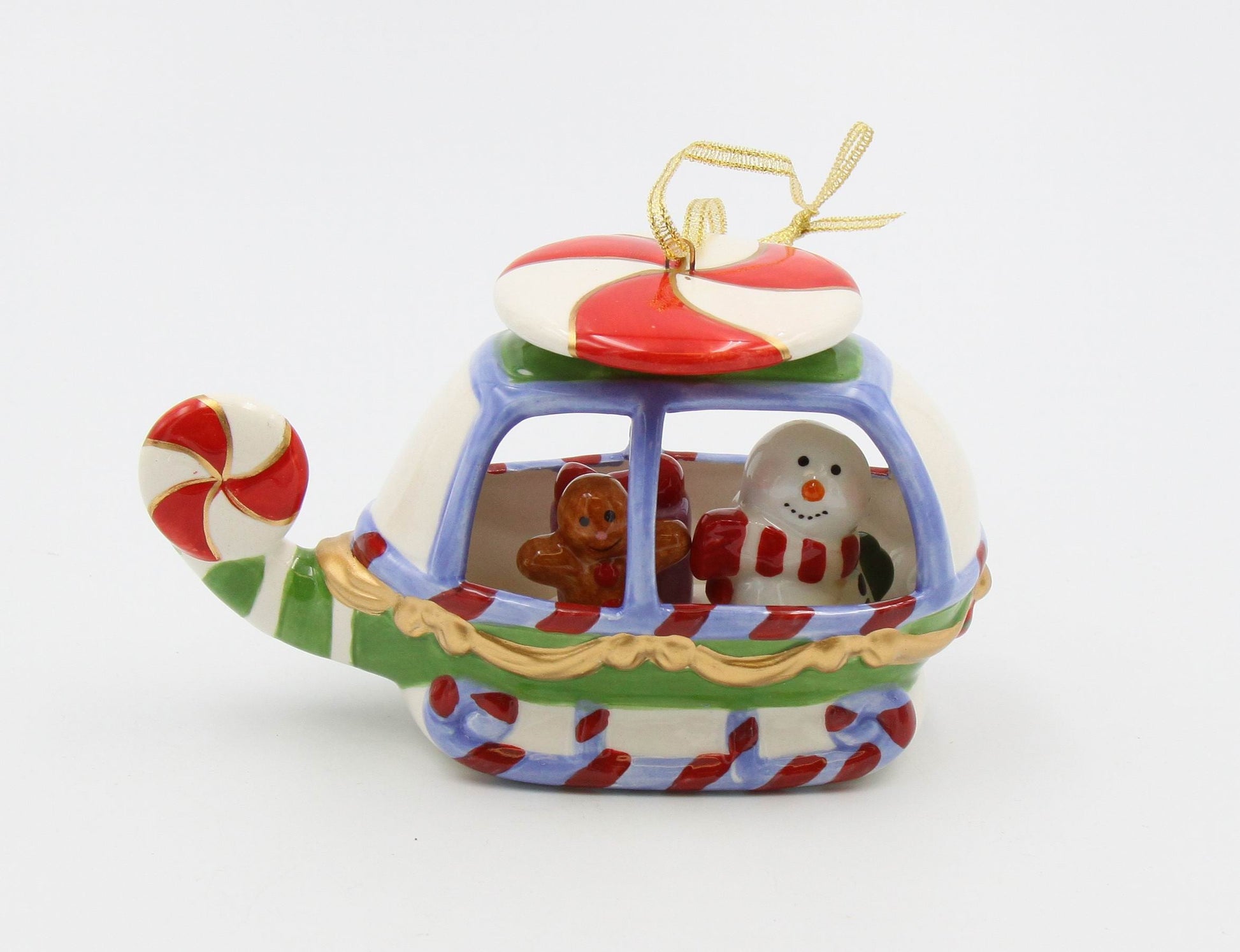 Ceramic Christmas Snowman Helicopter Ornament Home Décor Gift for Her Gift for Mom Kitchen Décor Christmas Décor