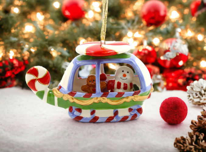 Ceramic Christmas Snowman Helicopter Ornament Home Décor Gift for Her Gift for Mom Kitchen Décor Christmas Décor