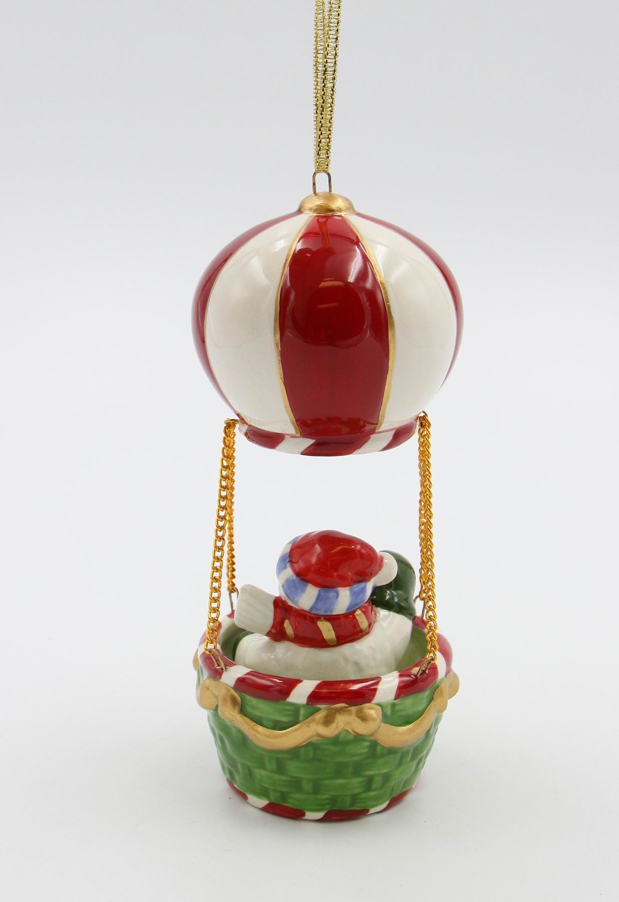 Ceramic Christmas Snowman Hot Air Balloon Ornament Home Décor Gift for Her Gift for Mom Kitchen Décor Christmas Décor