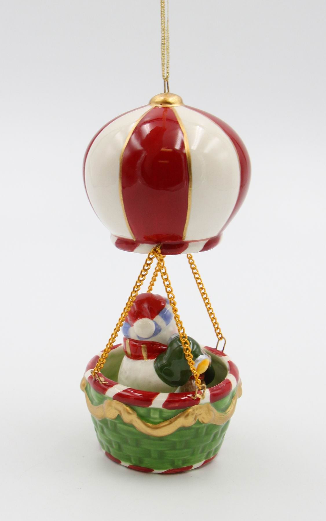 Ceramic Christmas Snowman Hot Air Balloon Ornament Home Décor Gift for Her Gift for Mom Kitchen Décor Christmas Décor