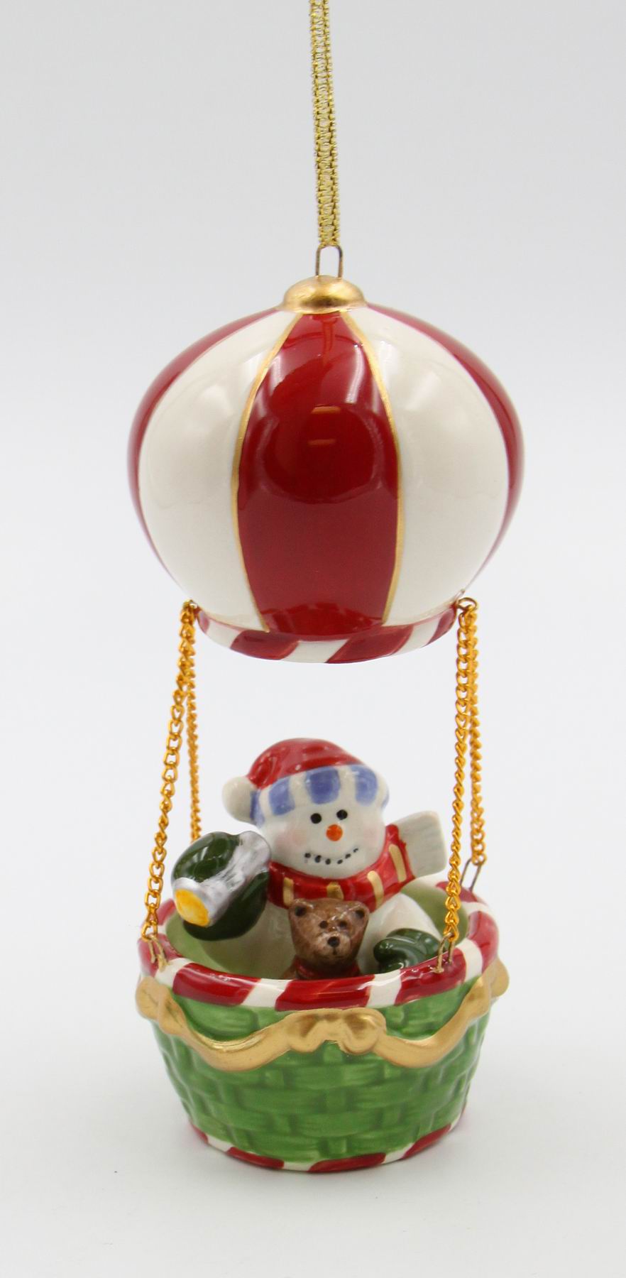 Ceramic Christmas Snowman Hot Air Balloon Ornament Home Décor Gift for Her Gift for Mom Kitchen Décor Christmas Décor