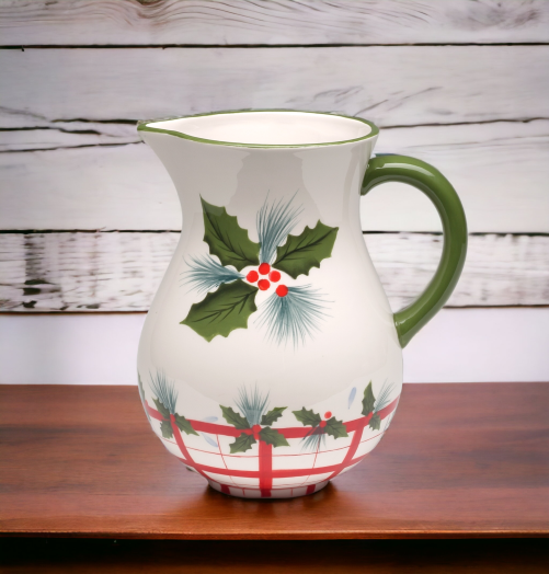 Ceramic Christmas Theme Drink Pitcher Home Décor Gift for Her Gift for Mom Kitchen Décor Christmas Décor - pitcher