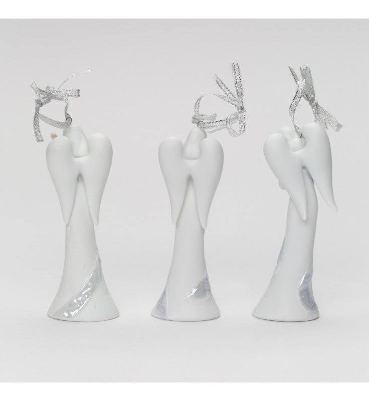 Ceramic Christmas Tree Angel Ornaments-Set of 3 Home Décor Gift for Her Gift for Mom Religious Décor Christmas Décor