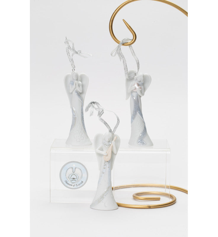 Ceramic Christmas Tree Angel Ornaments-Set of 3 Home Décor Gift for Her Gift for Mom Religious Décor Christmas Décor