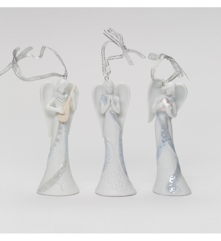 Ceramic Christmas Tree Angel Ornaments-Set of 3 Home Décor Gift for Her Gift for Mom Religious Décor Christmas Décor