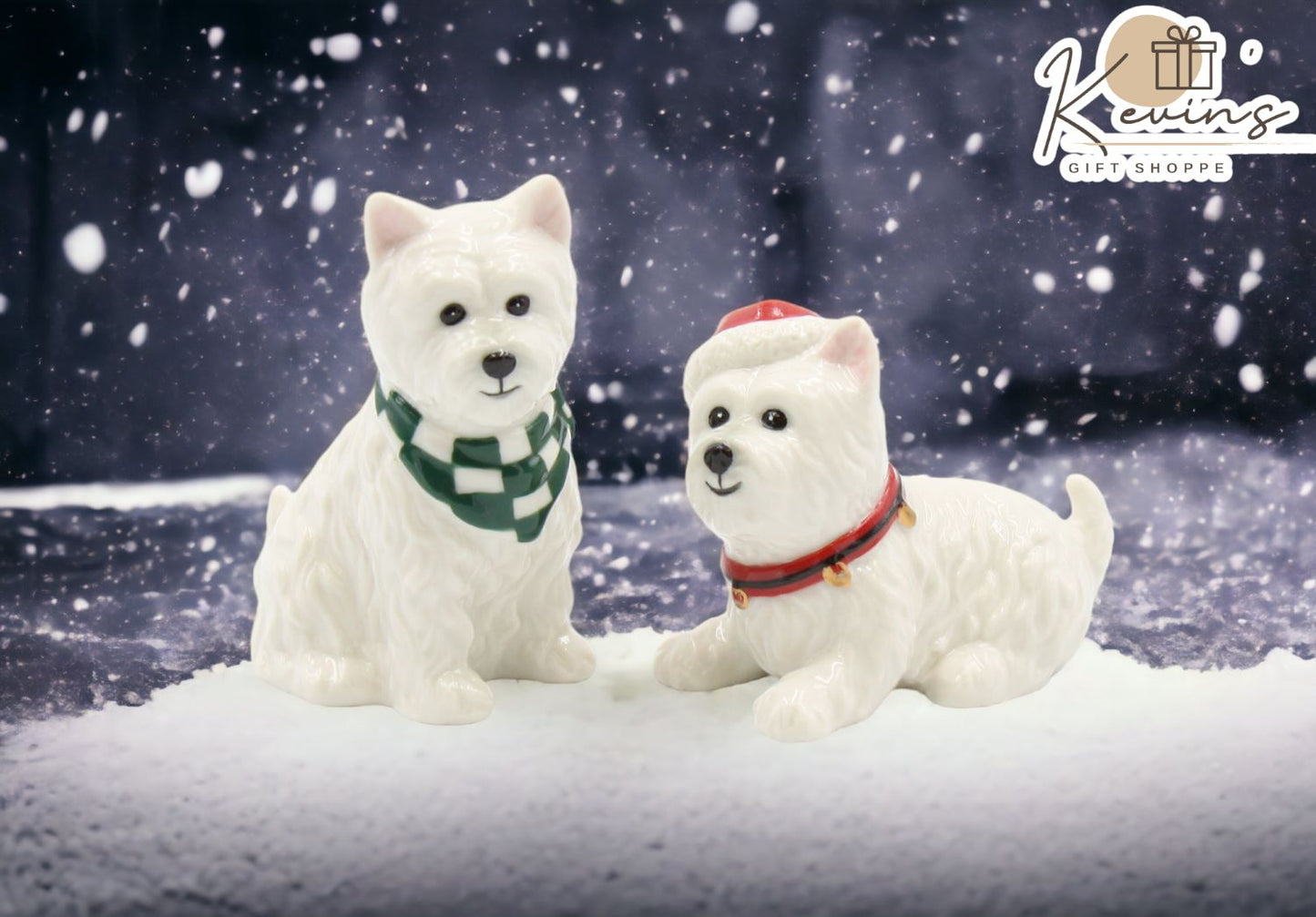 Ceramic Christmas West Terrier Salt And Pepper Shaker Set Gift for Her Gift for Mom Kitchen Décor Gift for Dog Lover
